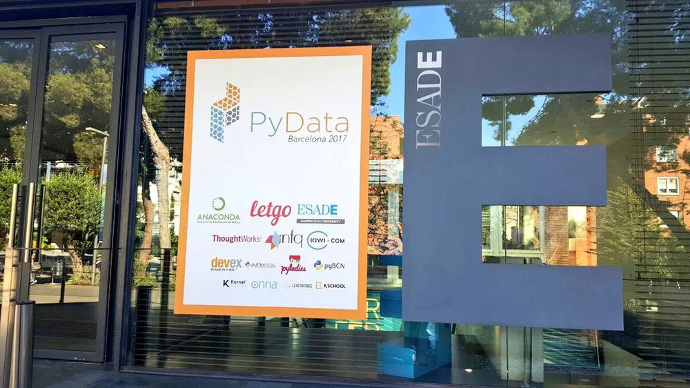 First day of #PyDataBCN See you here!