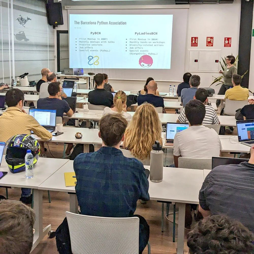 Starting the day: our president @lpmayos is introducing Python Barcelona https://pybcn.org