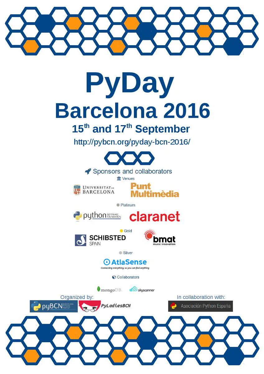 It was an amazing meetup. Thanks to All Who helped make it possible. See you tomorrow in our workshops! #PyDayBCN16
