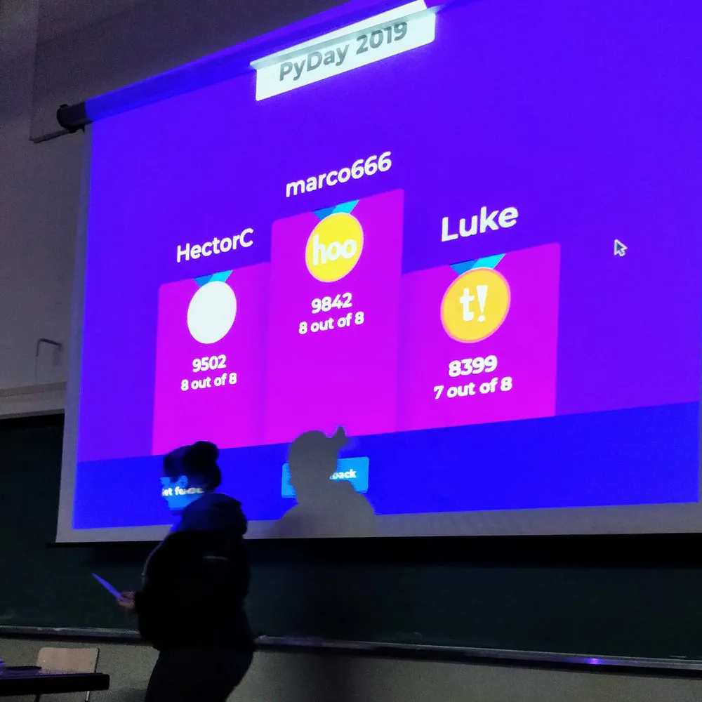 Thanks @codekiwicom for the quiz and the prizes! #PyDayBCN