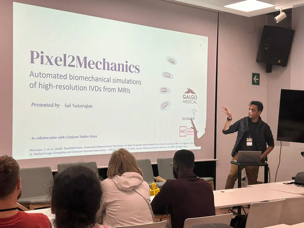 "Pixel2Mechanics: Automated Biomechanical Simulations of High-Resolution Intervertebral Discs from Anisotropic MRIs", by Sai Natarajan