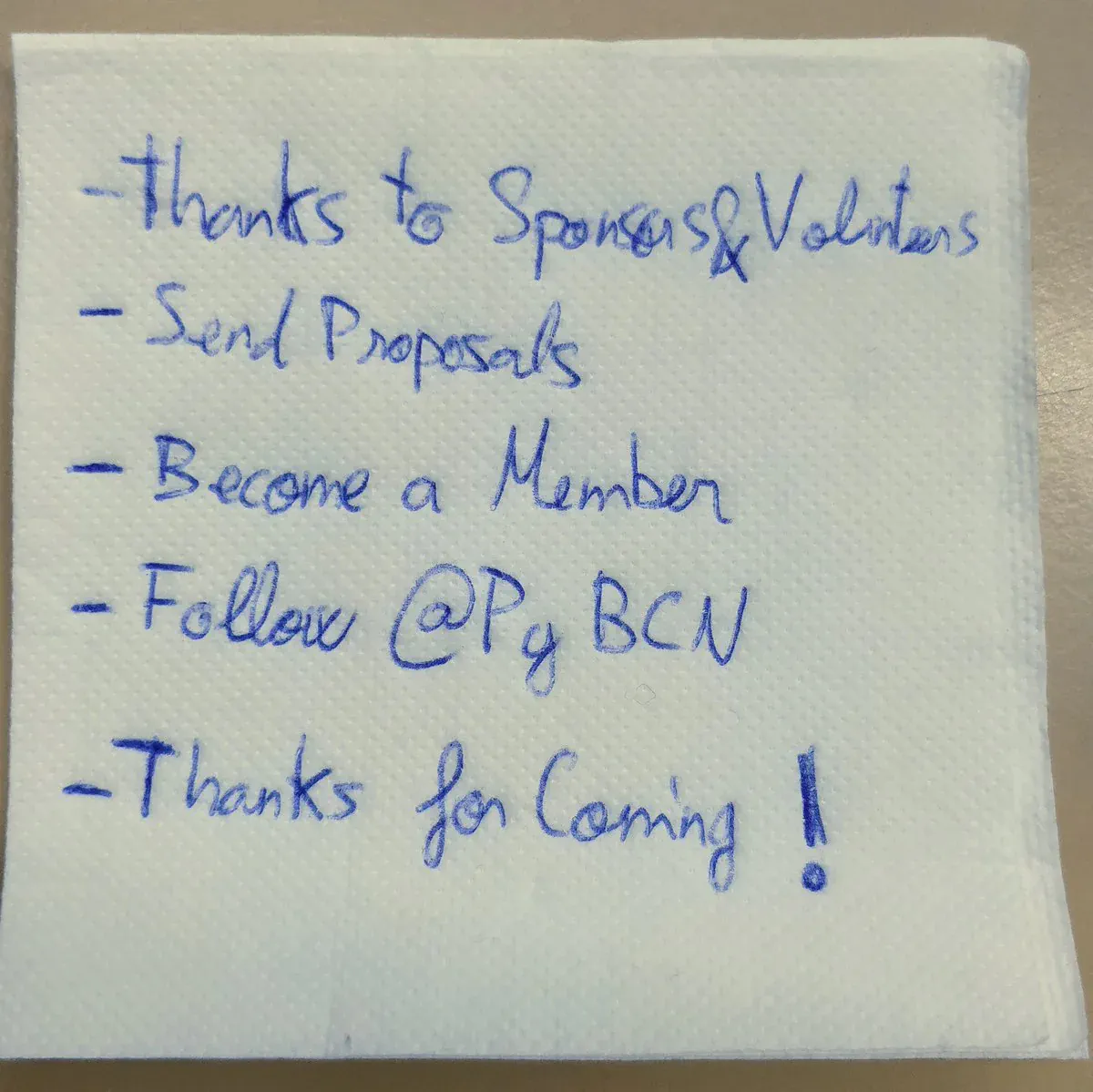 Thanks to all the sponsors, speakers, volunteers, coaches, organizers and assistants! Without you, the #PyDayBCN would not be possible 👏 Remember to send proposals: https://pybcn.org/call-for-proposals/ And become a member: https://pybcn.org/association/become-a-member/ And follow @PyBCN! Thanks 👏👏
